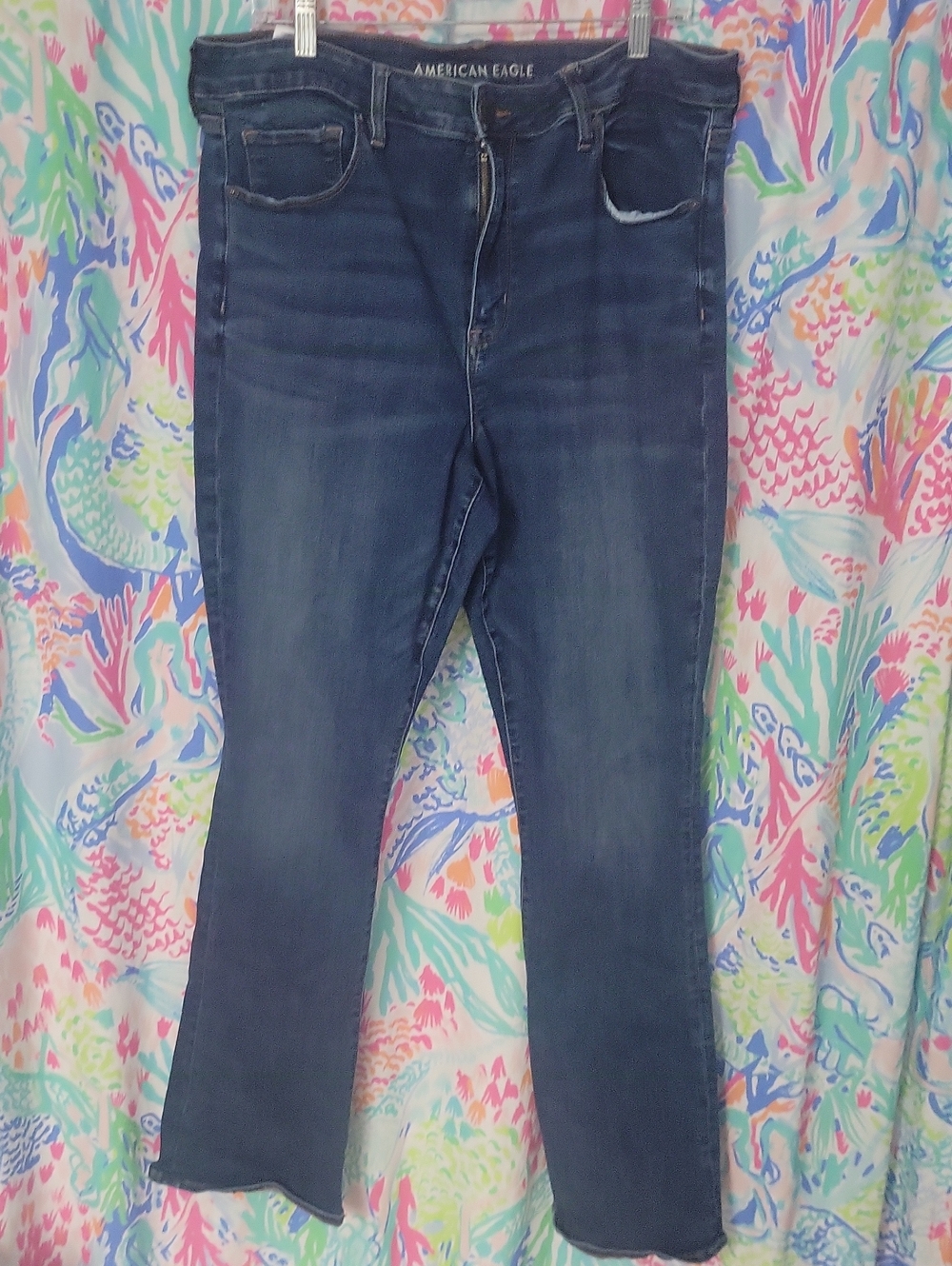 American Eagle Outfitters Women's High Rise Skinny Kick Jeans 18 Long
